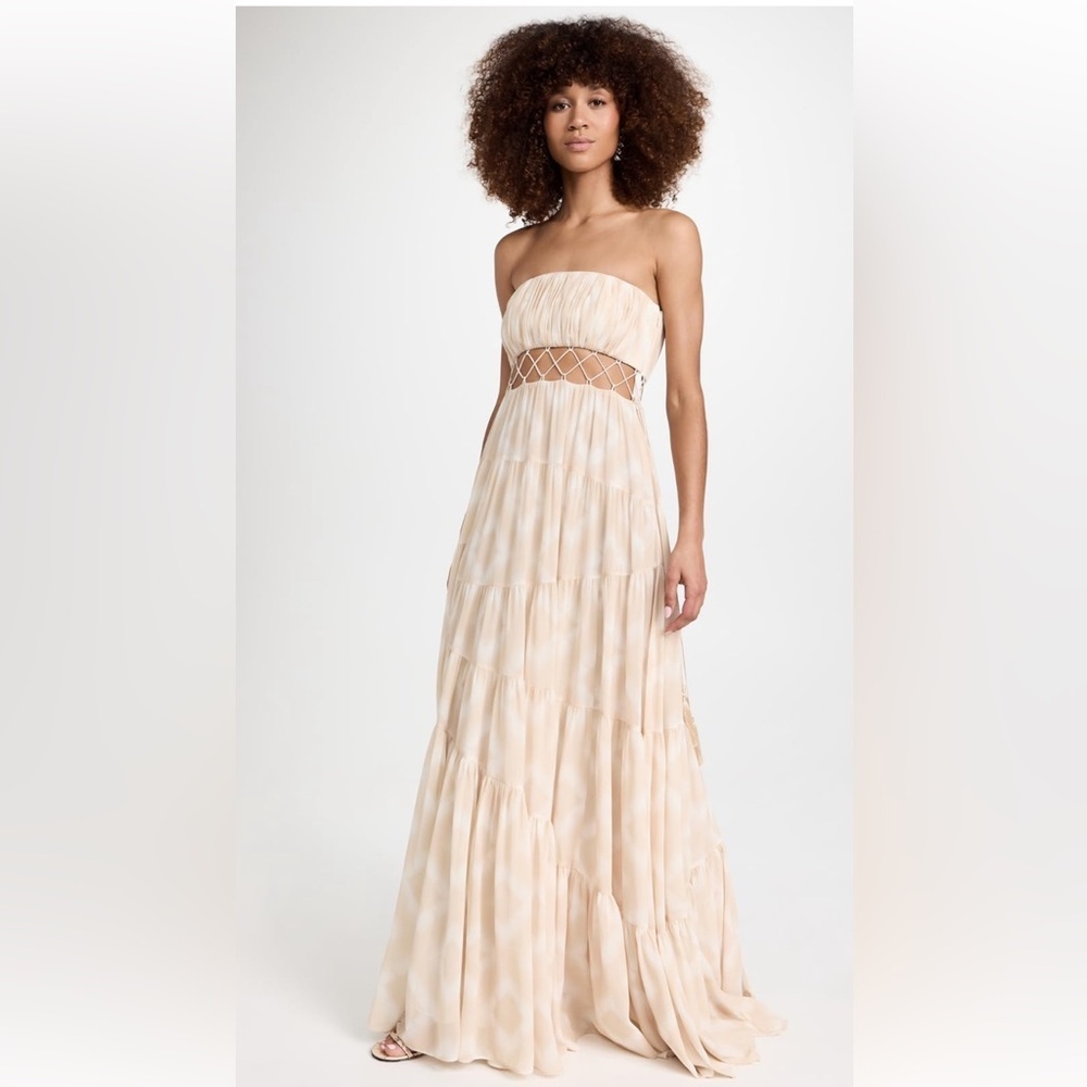Discontinued Cinq Sept Alexandra Cutout Tiered Maxi Gown Nwt Sealed